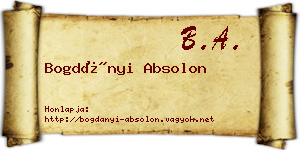Bogdányi Absolon névjegykártya